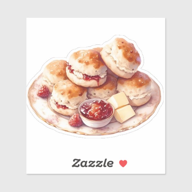 Pegatina Cozy Scones & Jam Sticker Afternoon Tea Aesthetic (Hoja)