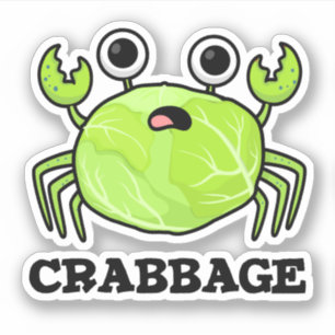 Pegatina Crabbage Funny Cabbage Crab Pun
