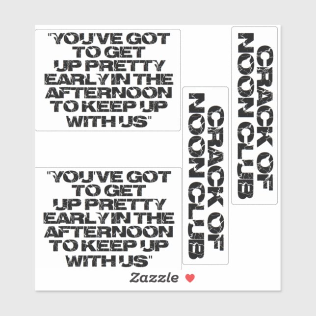 Pegatina ¡Crack del Noon Club! Unirse a nuestro Club (Hoja)