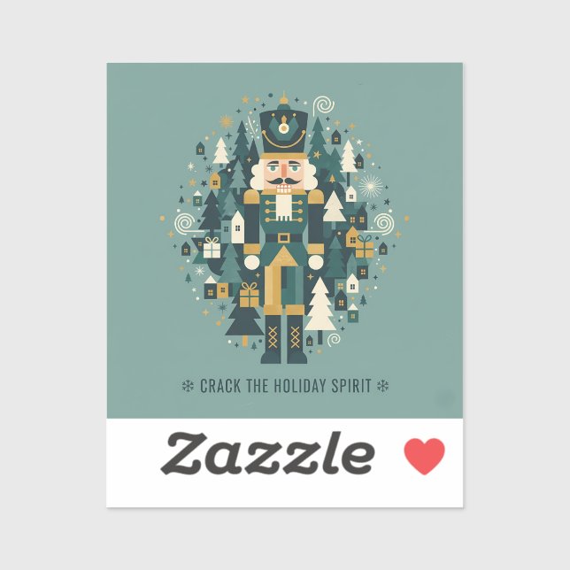 Pegatina Crack the Holiday Spirit – Retro Nutcracker (Hoja)