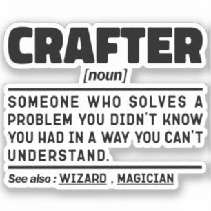 Pegatina Crafter Noun Crafting Cote Funny Craft Hobby Guay