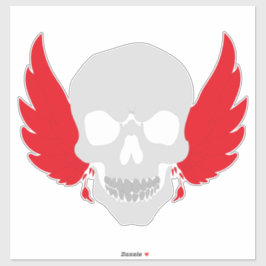 Pegatina cráneo asombroso con ala
