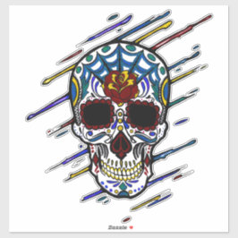 Pegatina cráneo de azúcar