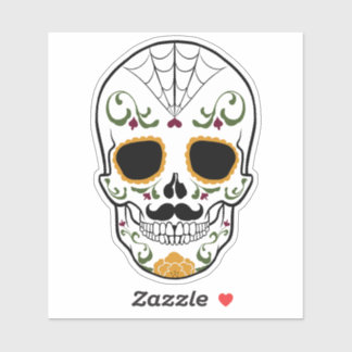 Pegatina Cráneo de azúcar de personalizable