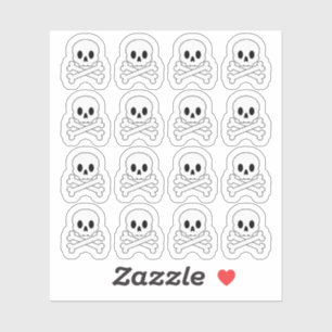 Pegatina Cráneo de Doodle y planeador de Halloween