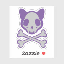 Cráneo de gato y cruces de personalizable