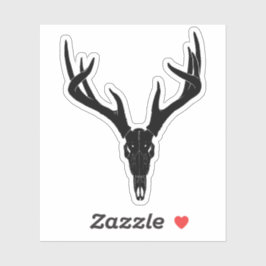 Pegatina Cráneo de venado de cola blanca personalizable