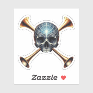 Pegatina Cráneo musical