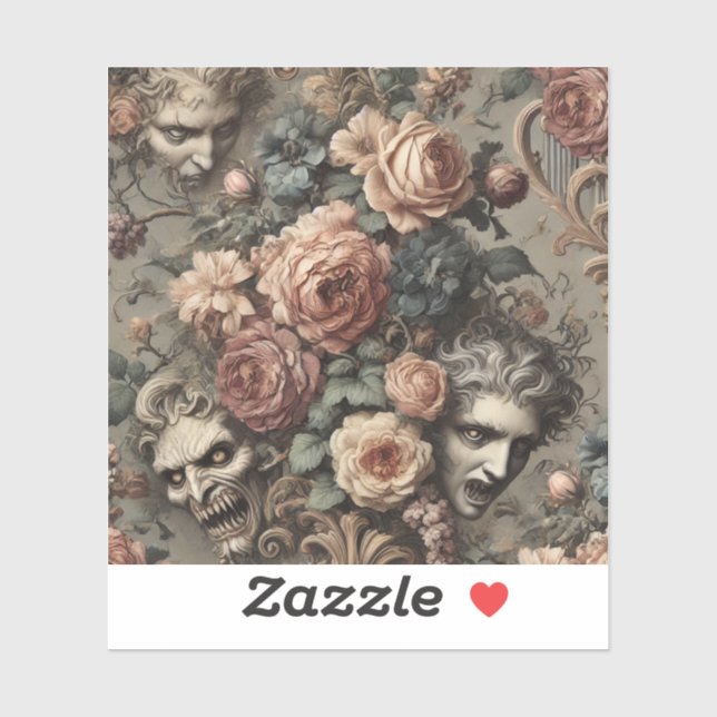 Pegatina Crash de terciopelo - Diseño victoriano gótico (Hoja)