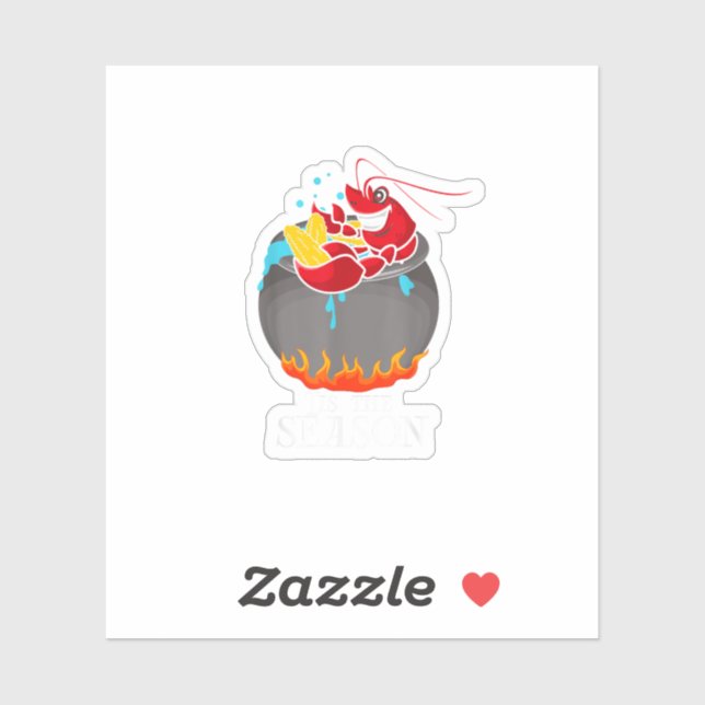 Pegatina Crawfish Boil Tis The Season Crawdaddy Crayfish Fu (Hoja)