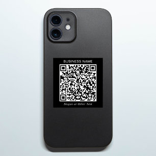 Pegatina Crea tu propio código QR negro promocional
