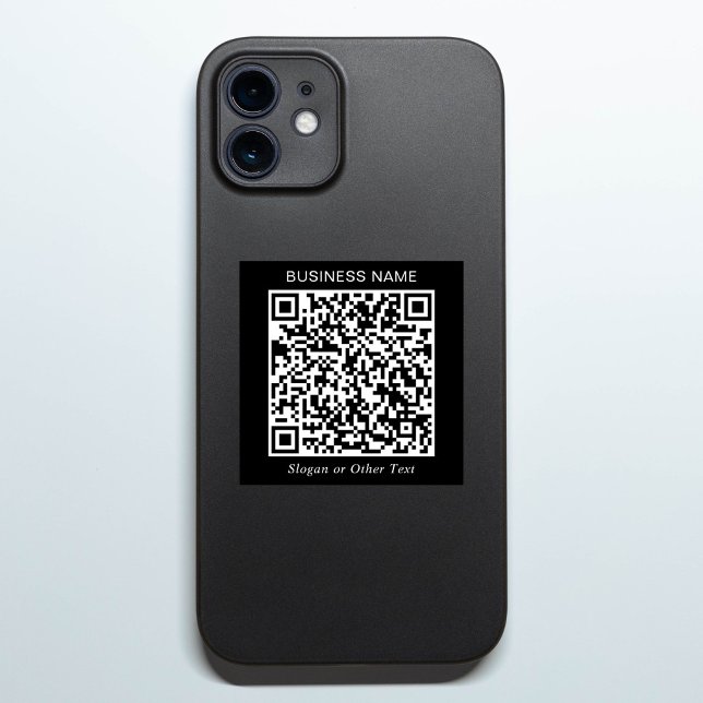 Pegatina Crea tu propio código QR negro promocional (Create Your Own QR Code Black Promotional Sticker)