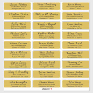 Pegatina Crear su propia dirección de invitado Boda Gold Bl