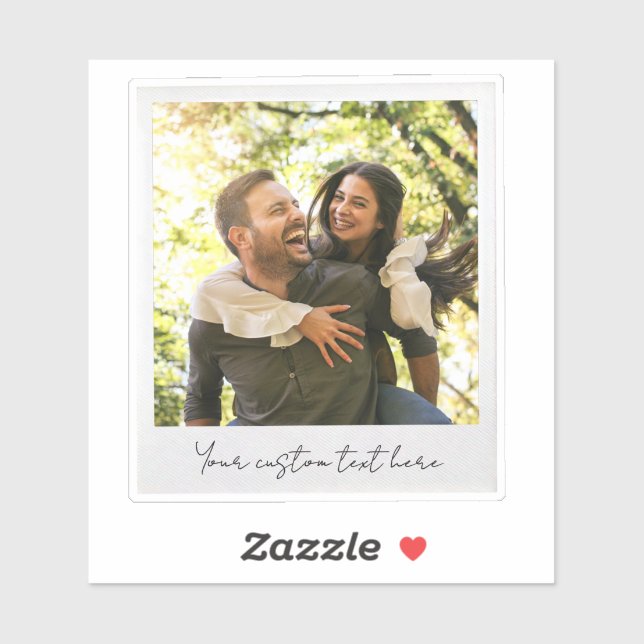 Pegatina Crear su propia foto retro Personalizado (Hoja)