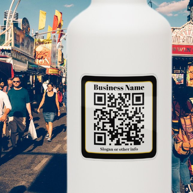 Pegatina Crear su propio código QR | Oro negro transparente (Subido por el creador)