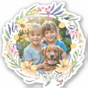 Pegatina Crear tu propia foto floral circundante