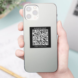 Pegatina Crear tu propio código QR promocional negro