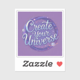 Pegatina Crear tu universo - Arte de tipografía cósmica