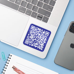Pegatina Crear un código QR escaneado   Azul oscuro editabl