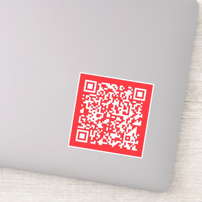 Pegatina Crear un código QR rojo analizable (modificable) (Detalle)