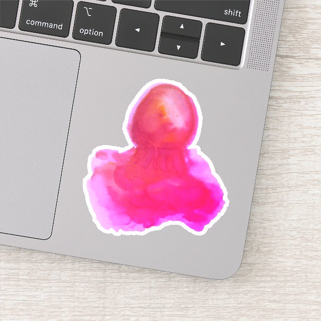 Pegatina Creatividad del mar de acuarela rosa caliente (Detalle)