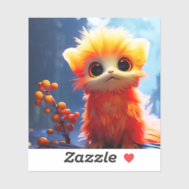 Pegatina Creatura naranja (Hoja)