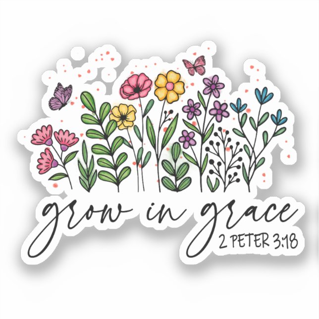 Pegatina Crecer en Grace (Anverso)