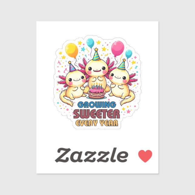 Pegatina Crecer más dulce con cada año (Hoja)