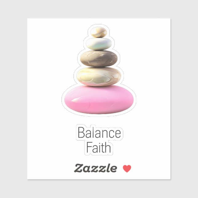 Pegatina Credo de equilibrio de pensamiento Zen (Hoja)