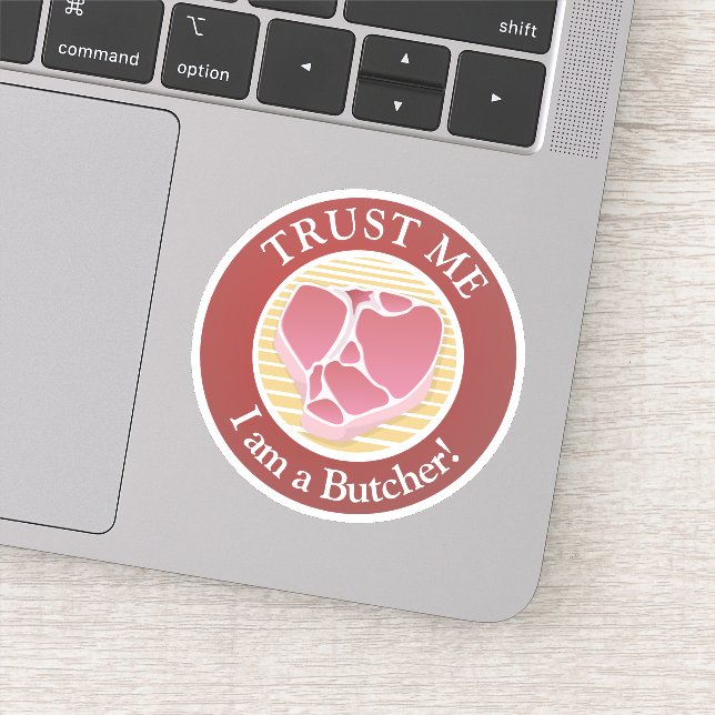 Pegatina Créeme, soy un carnicero (Detalle)