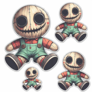 Pegatina Creepe Rag Doll niño personalizado arte oscuro