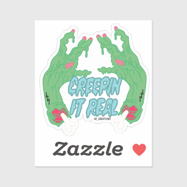 Pegatina Creepin It Real Zombie Hands (Hoja)