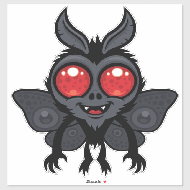 Pegatina Creepy Cute Cryptid Mothman Monster (Hoja)