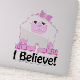 Pegatina Creo que el Personalizado Chica Yeti