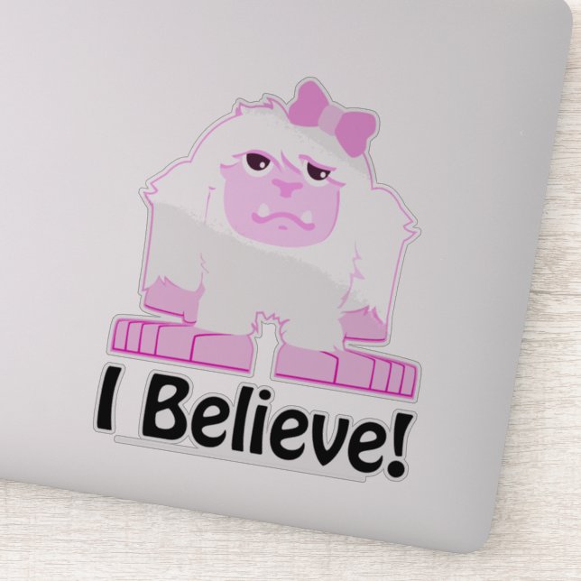 Pegatina Creo que el Personalizado Chica Yeti (Detalle)