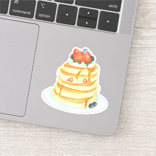 Pegatina Crepes Fluffy Con Jarabe De Arce, Fruta Y Crema