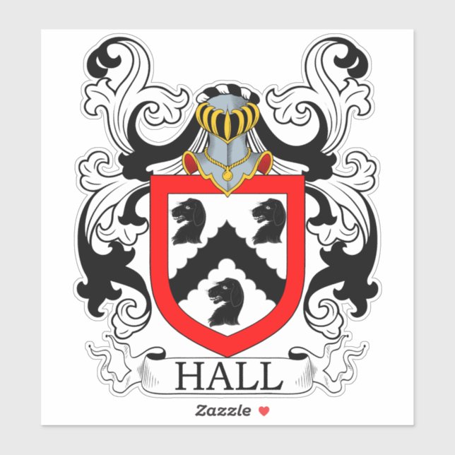 Pegatina Crest de familia Hall (Hoja)
