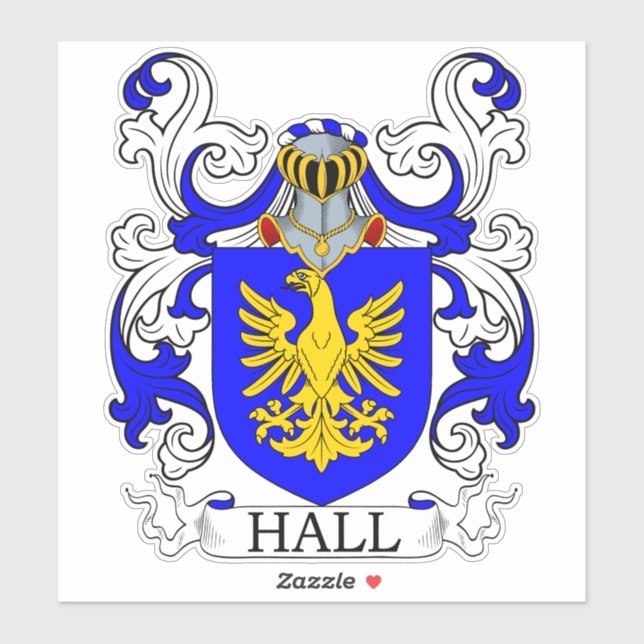 Pegatina Crest de familia Hall (Hoja)