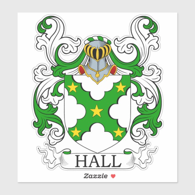 Pegatina Crest de familia Hall (Hoja)