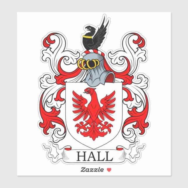 Pegatina Crest de familia Hall (Hoja)
