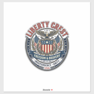 Pegatina Crest de la Libertad Patriótico Heráldica Patrióti
