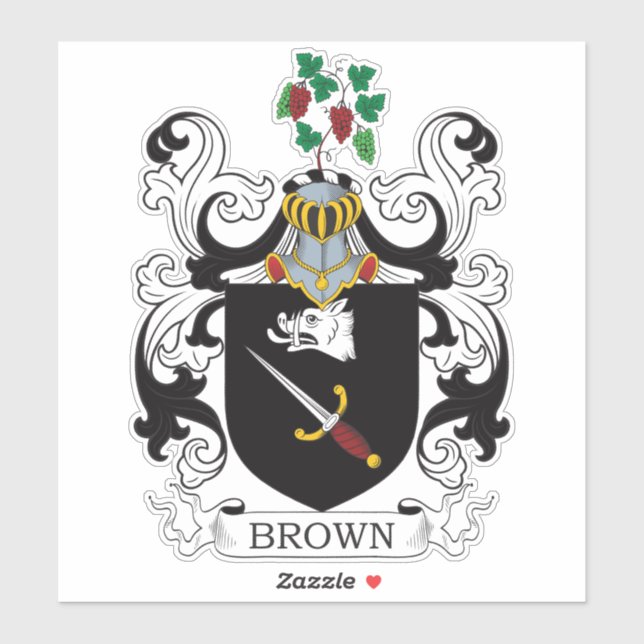 Pegatina Crest familiar marrón (Hoja)