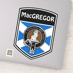 Pegatina Crest y Tartán Saltire del Clan MacGregor (Edición