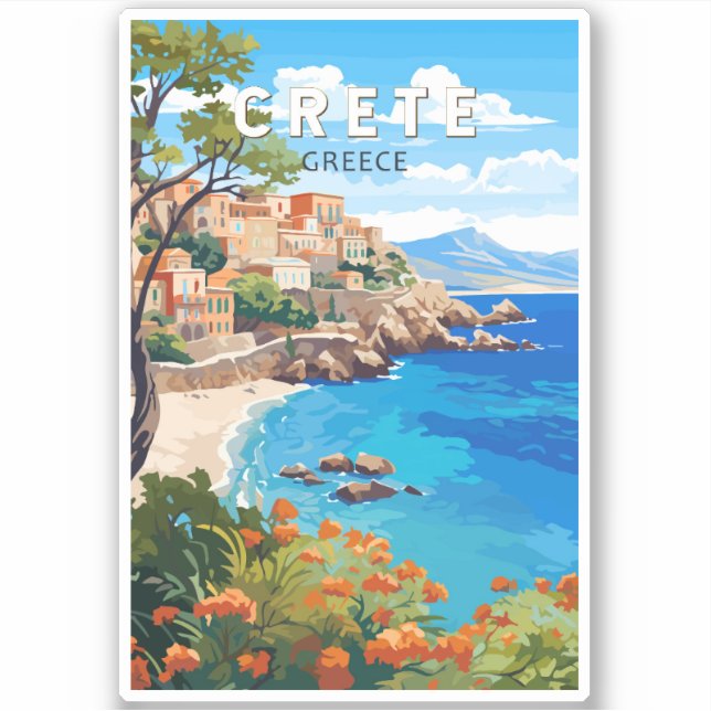 Pegatina Crete Grecia Viaje al arte (Anverso)