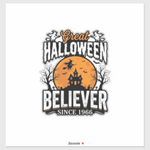 Pegatina Creyente Vintage de Halloween desde 1966 Gráfico_1