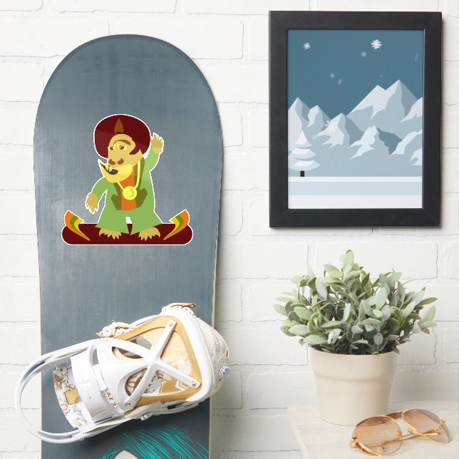 Pegatina Criatura de dibujos animados divertida diseño lind (snowboard)