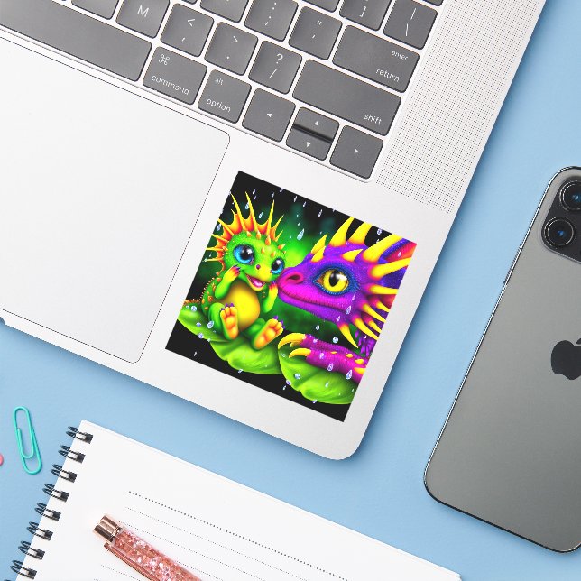 Pegatina Criaturas (Ordenado portátil con iPhone)