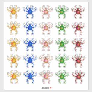 Pegatina Criaturas de Cangrejo Alien Neon