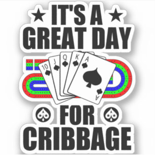 Pegatina Cribbage Board Para Cribbage Card Game Player Funn