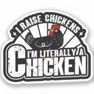 Pegatina Crio gallinas, divertidos regalos de granjeros par